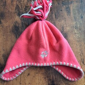 Jack Wolfskin Pink Fleece Hat with Tassels